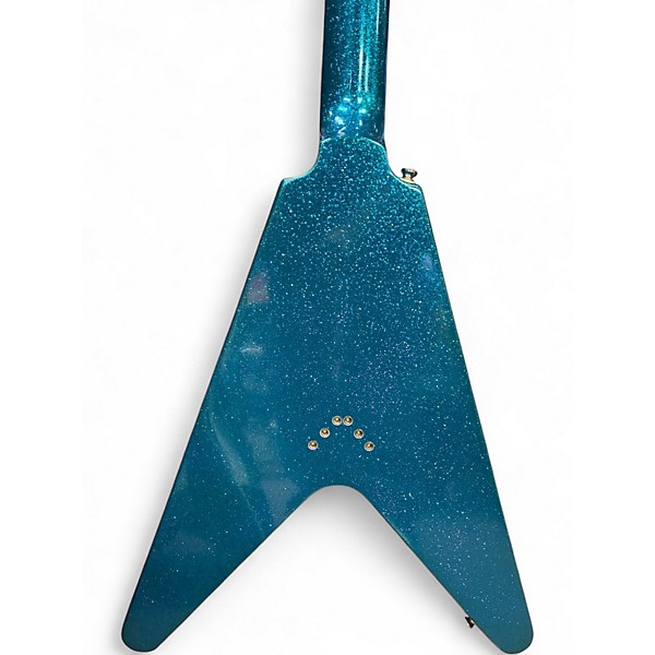 Used Epiphone Flying V Blue Sparkle Solid Body Electric Guitar