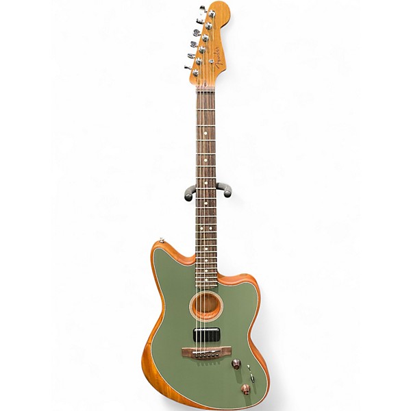 Used Fender Acoustasonic Player Jazzmaster Antique Olive Acoustic Electric Guitar