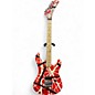 Used 2019 EVH Striped Series 5150 Red with Black and White Stripes Solid Body Electric Guitar thumbnail