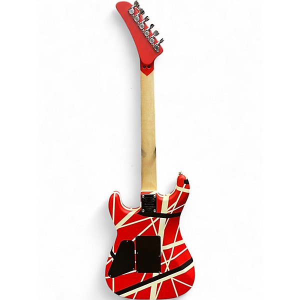 Used 2019 EVH Striped Series 5150 Red with Black and White Stripes Solid Body Electric Guitar