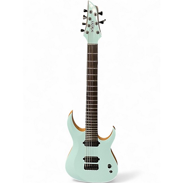 Used Schecter Guitar Research John Browne Tao-7 Blue Solid Body Electric Guitar