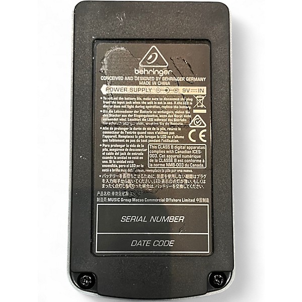 Used Behringer DR600 Digital Stereo Reverb Effect Pedal