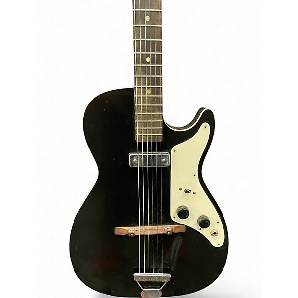 Used Harmony Alden Stratotone Black Hollow Body Electric Guitar