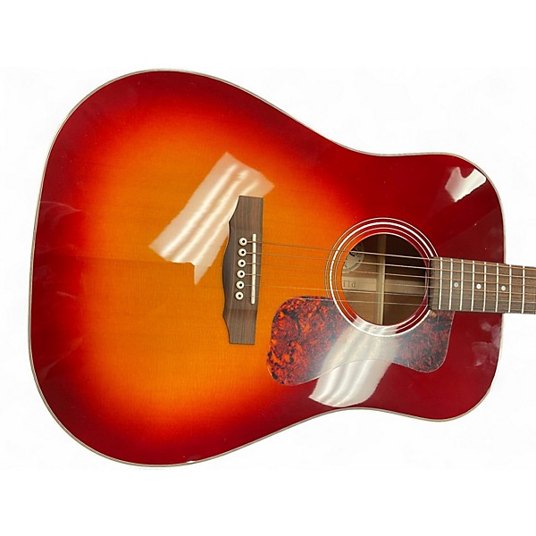 Used Guild D 140 3 Tone Sunburst Acoustic Guitar