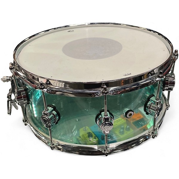 Used DW 8X14 Design Series Acrylic Snare Trans Green Drum