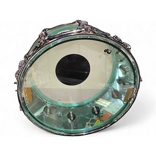 Used DW 8X14 Design Series Acrylic Snare Trans Green Drum