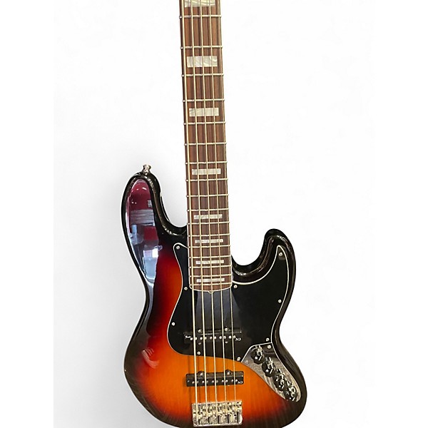 Used Fender American Deluxe Jazz Bass V 5 String Tobacco Sunburst Electric Bass Guitar