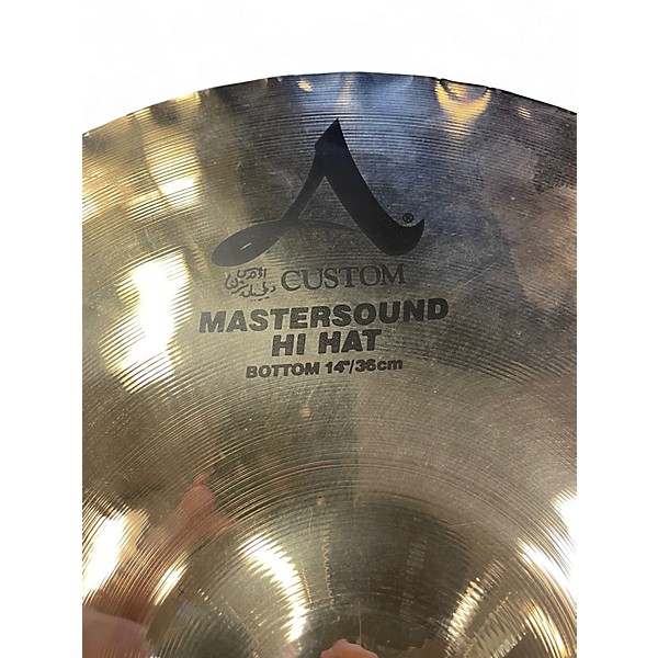 Used Zildjian 14in A Custom Mastersound Hi Hat Pair Cymbal