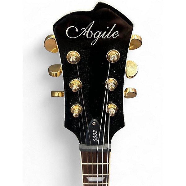 Used Agile Single Cut White Solid Body Electric Guitar