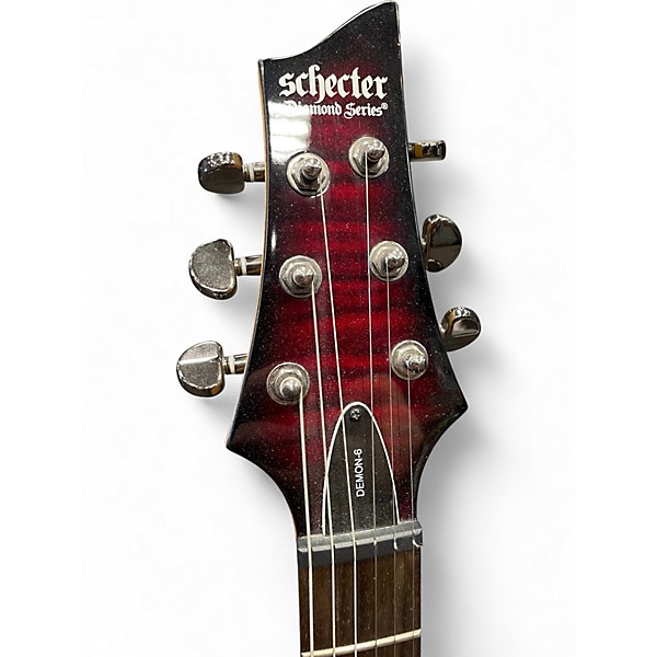 Used Schecter Guitar Research Demon 6 Black Cherry Solid Body Electric Guitar