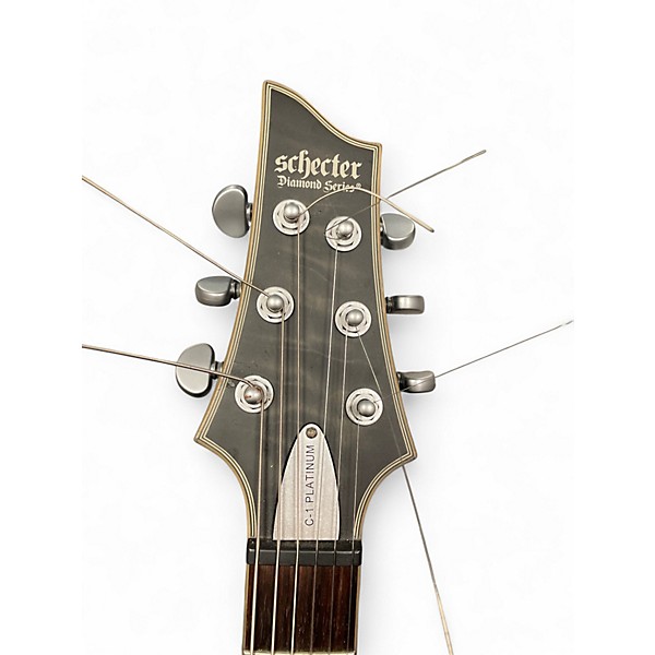 Used Schecter Guitar Research C1 Platinum Trans Black Solid Body Electric Guitar