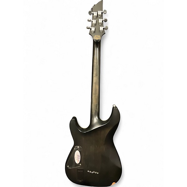 Used Schecter Guitar Research C1 Platinum Trans Black Solid Body Electric Guitar