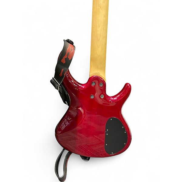 Used Tobias Toby Deluxe IV Left Handed Trans Red Electric Bass Guitar