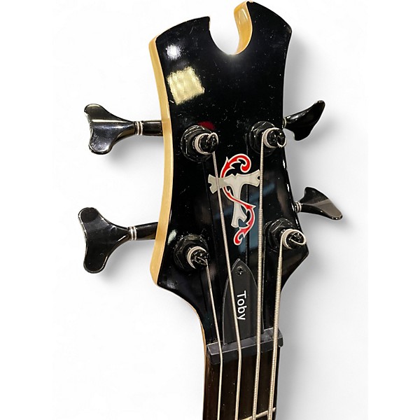 Used Tobias Toby Deluxe IV Left Handed Trans Red Electric Bass Guitar