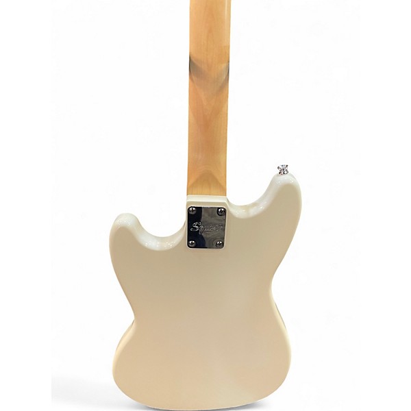 Used Squier Bronco Alpine White Electric Bass Guitar