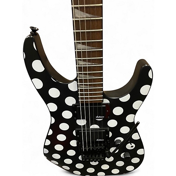 Used Jackson SLX DX SOLOIST Black With White Polka Dots Solid Body Electric Guitar