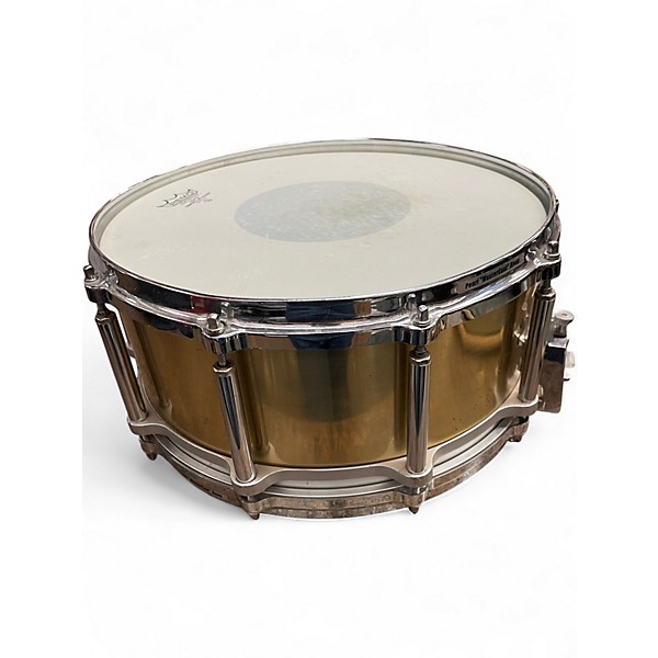 Used Pearl 14X6.5 BRASS FREE FLOATING SNARE POLISHED BRASS Drum