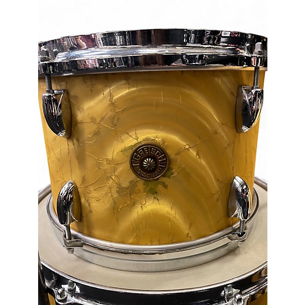 Used Gretsch Drums 3 Piece VINTAGE 1960S ROUND BADGE YELLOW SATIN FLAME Drum Kit