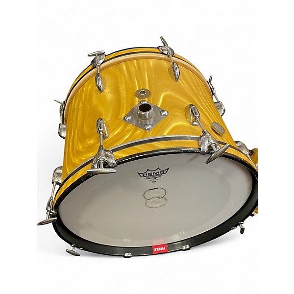 Used Gretsch Drums 3 Piece VINTAGE 1960S ROUND BADGE YELLOW SATIN FLAME Drum Kit