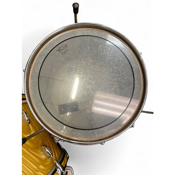 Used Gretsch Drums 3 Piece VINTAGE 1960S ROUND BADGE YELLOW SATIN FLAME Drum Kit