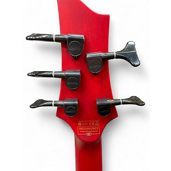 Used Schecter Guitar Research C-5 GT Red Electric Bass Guitar