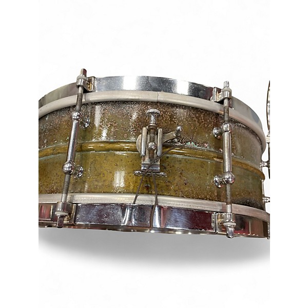 Vintage 1930s Ludwig 5X14 Pioneer Patina Brass Drum