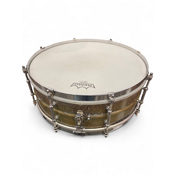 Vintage 1930s Ludwig 5X14 Pioneer Patina Brass Drum