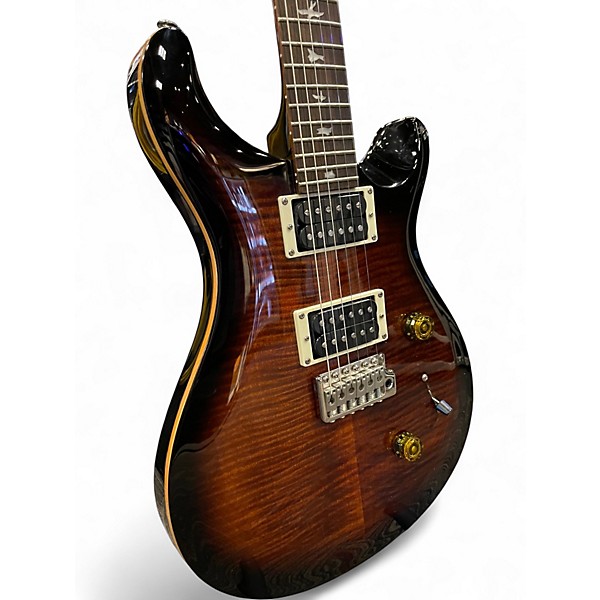 Used PRS SE Custom 24 Black Gold Sunburst Solid Body Electric Guitar