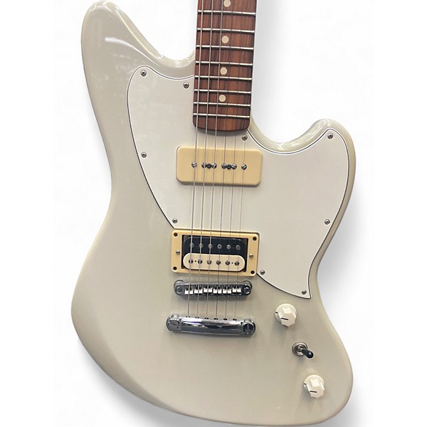 Used Fender The Powercaster White Opal Solid Body Electric Guitar