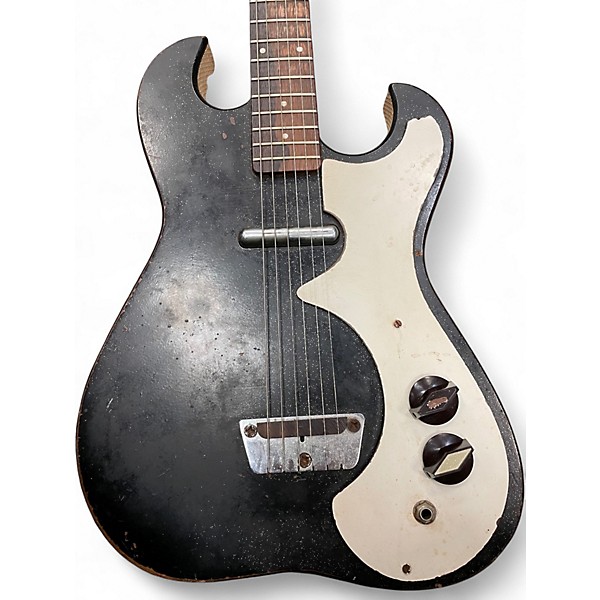 Vintage 1960s Silvertone 60'S 1448 Black Solid Body Electric Guitar