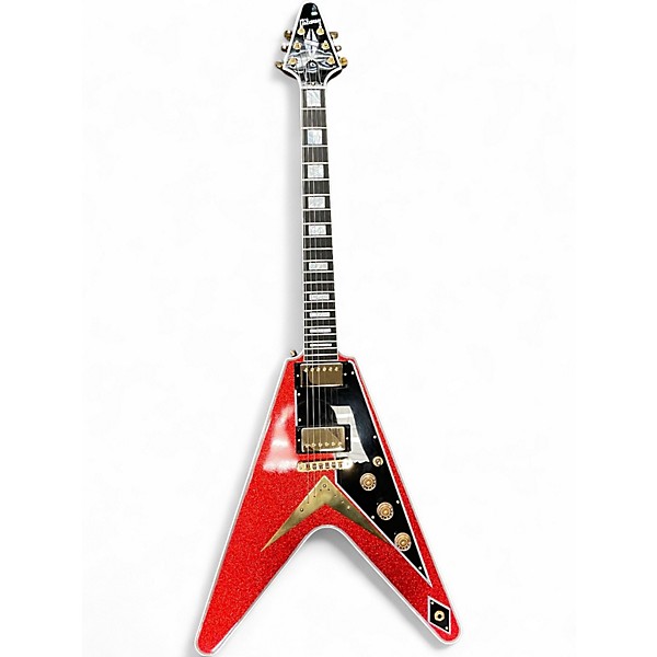 Used Gibson FLYING V CUSTOM RED SPARKLE Solid Body Electric Guitar