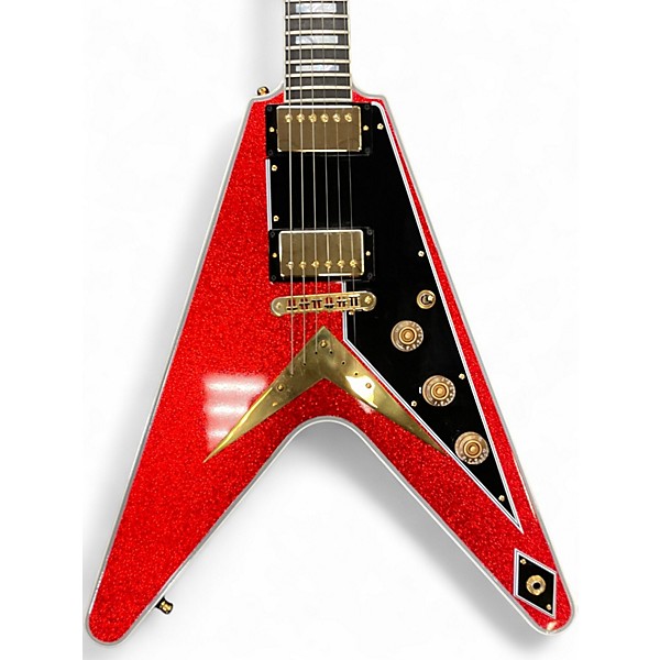 Used Gibson FLYING V CUSTOM RED SPARKLE Solid Body Electric Guitar