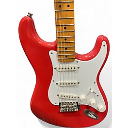 Used Squier Classic Vibe 1950S Stratocaster CORAL RED Solid Body Electric Guitar