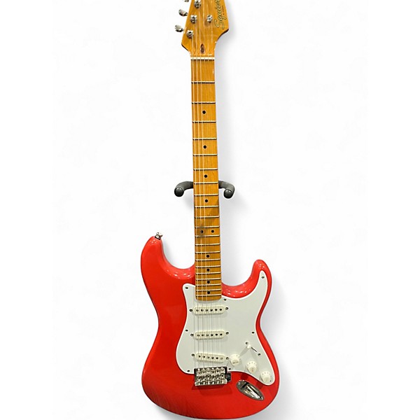 Used Squier Classic Vibe 1950S Stratocaster CORAL RED Solid Body Electric Guitar