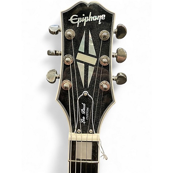 Used Epiphone Les Paul Custom Silverburst Solid Body Electric Guitar