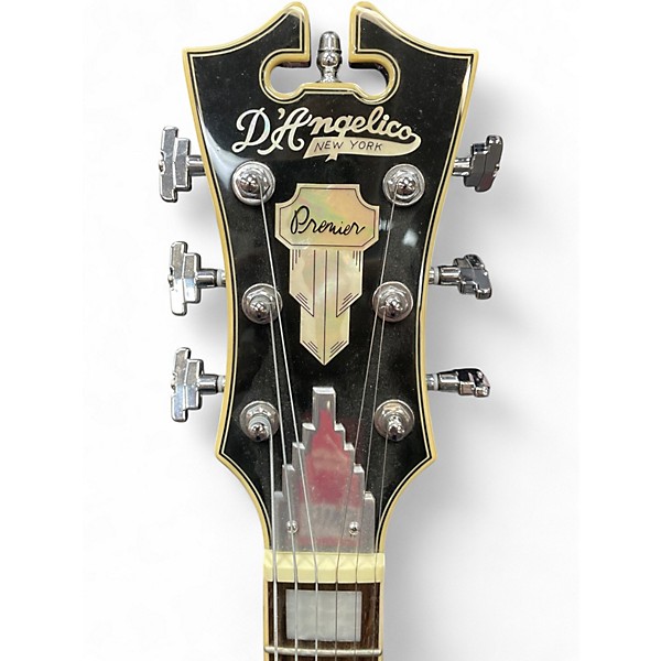 Used D'Angelico Premier Series DC Black Hollow Body Electric Guitar