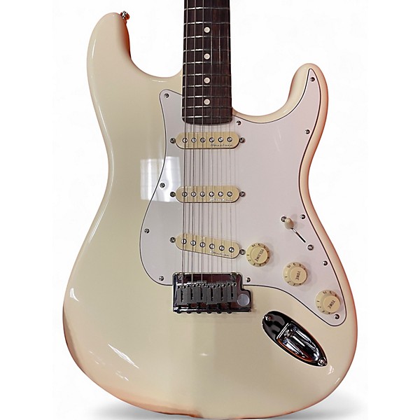 Used Fender Artist Series Jeff Beck Stratocaster Olympic White Solid Body Electric Guitar