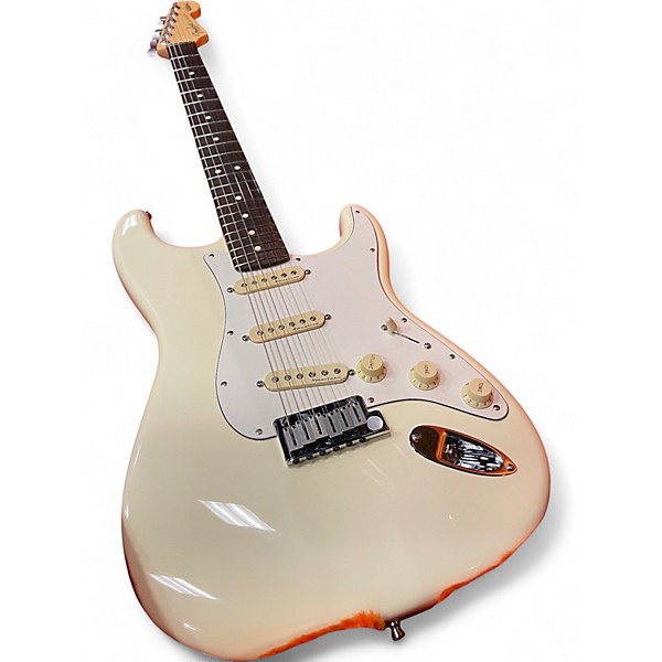 Used Fender Artist Series Jeff Beck Stratocaster Olympic White Solid Body Electric Guitar