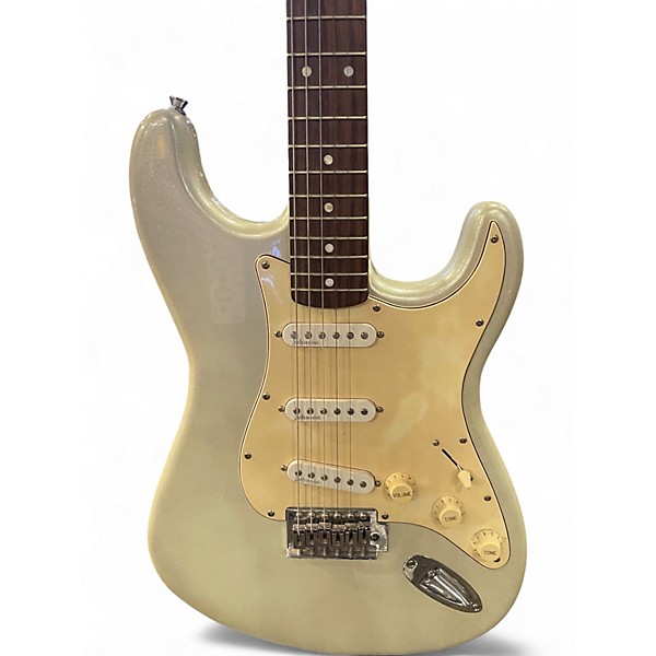 Used Johnson Double Cut Pearl White Solid Body Electric Guitar