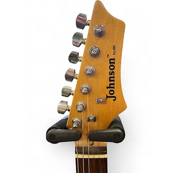 Used Johnson Double Cut Pearl White Solid Body Electric Guitar