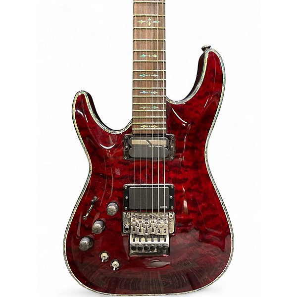 Used Schecter Guitar Research HELLRAISER S LH QUILTED RED Solid Body Electric Guitar