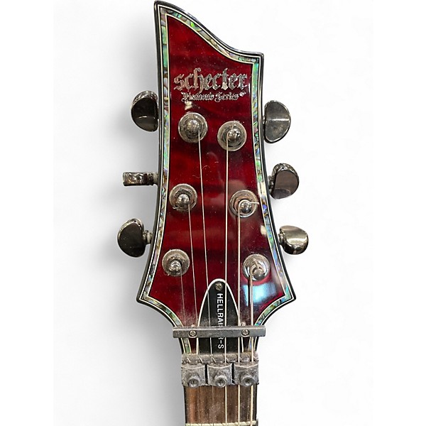 Used Schecter Guitar Research HELLRAISER S LH QUILTED RED Solid Body Electric Guitar