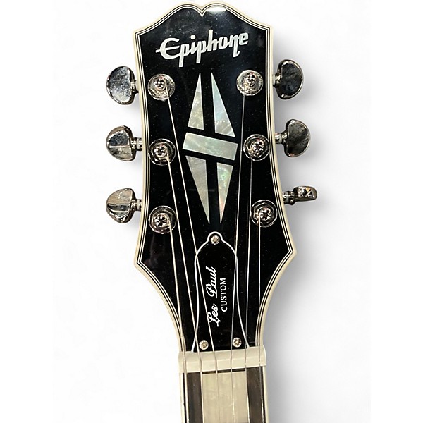 Used Epiphone Les Paul Custom Silverburst Solid Body Electric Guitar