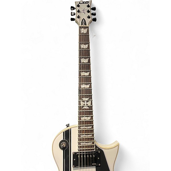 Used ESP LTD James Hetfield Signature Iron Cross White Solid Body Electric Guitar