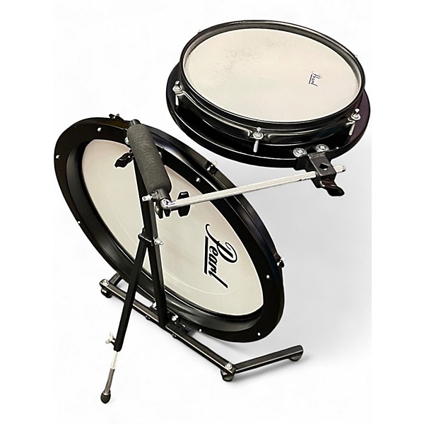 Used Pearl 2 Piece Rhythm Traveler Compact Black Drum Kit