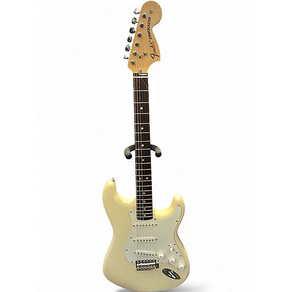 Used 2020 Fender Albert Hammond Jr. Stratocaster Olympic White Solid Body Electric Guitar