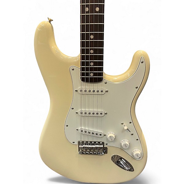 Used 2020 Fender Albert Hammond Jr. Stratocaster Olympic White Solid Body Electric Guitar