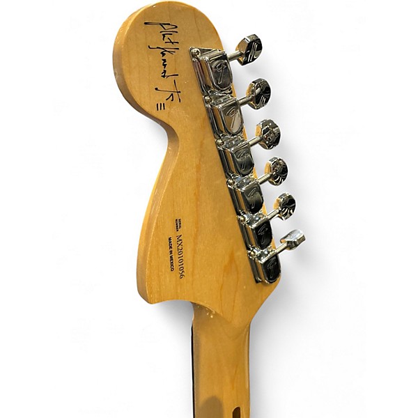 Used 2020 Fender Albert Hammond Jr. Stratocaster Olympic White Solid Body Electric Guitar