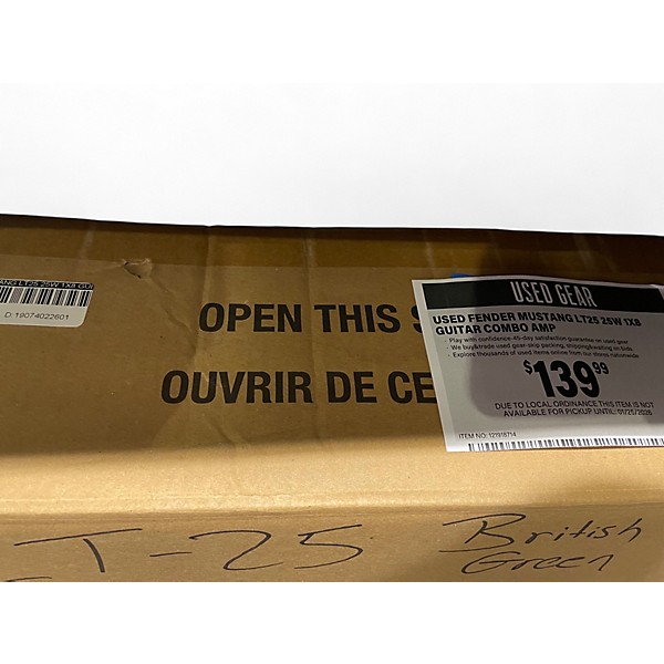 Used Fender Mustang LT25 25W 1x8 Guitar Combo Amp