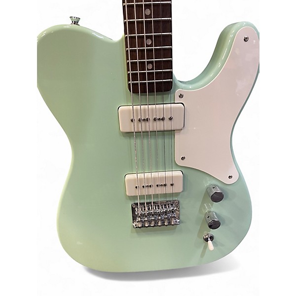 Used Squier Paranormal Baritone Cabronita Telecaster Seafoam Green Solid Body Electric Guitar